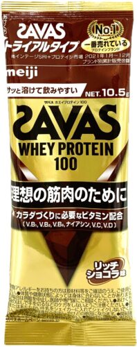 ザバス(SAVAS) ホエイプロテイン100 リッチショコラ味（10.5g×6袋） イメージ画像